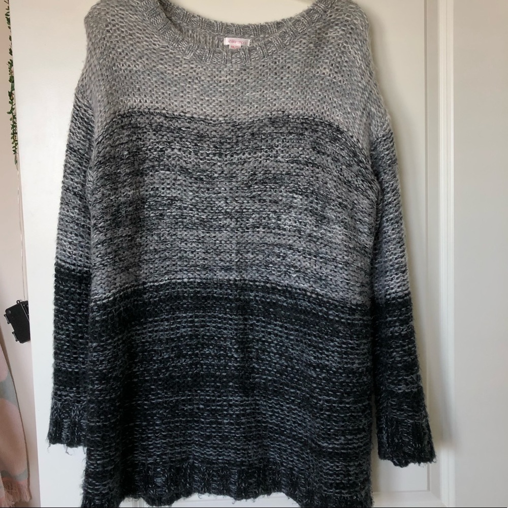 Grey-to-Black Ombré Wool sweater